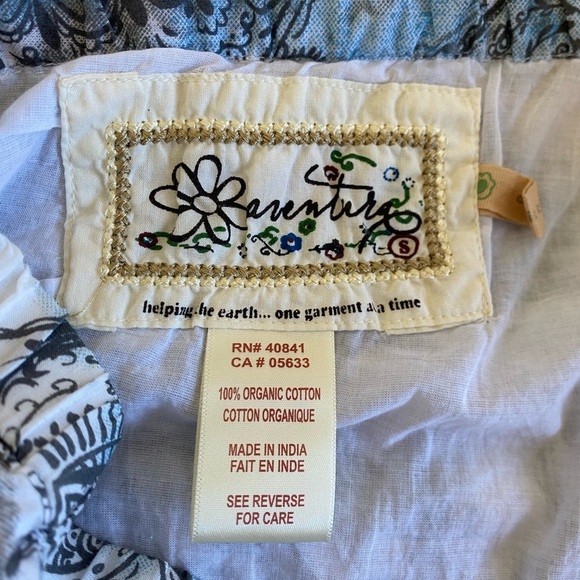 Aventura Paisley‎ Print Organic Cotton Boho Maxi Long Flowy Skirt Size Small - Picture 5 of 5